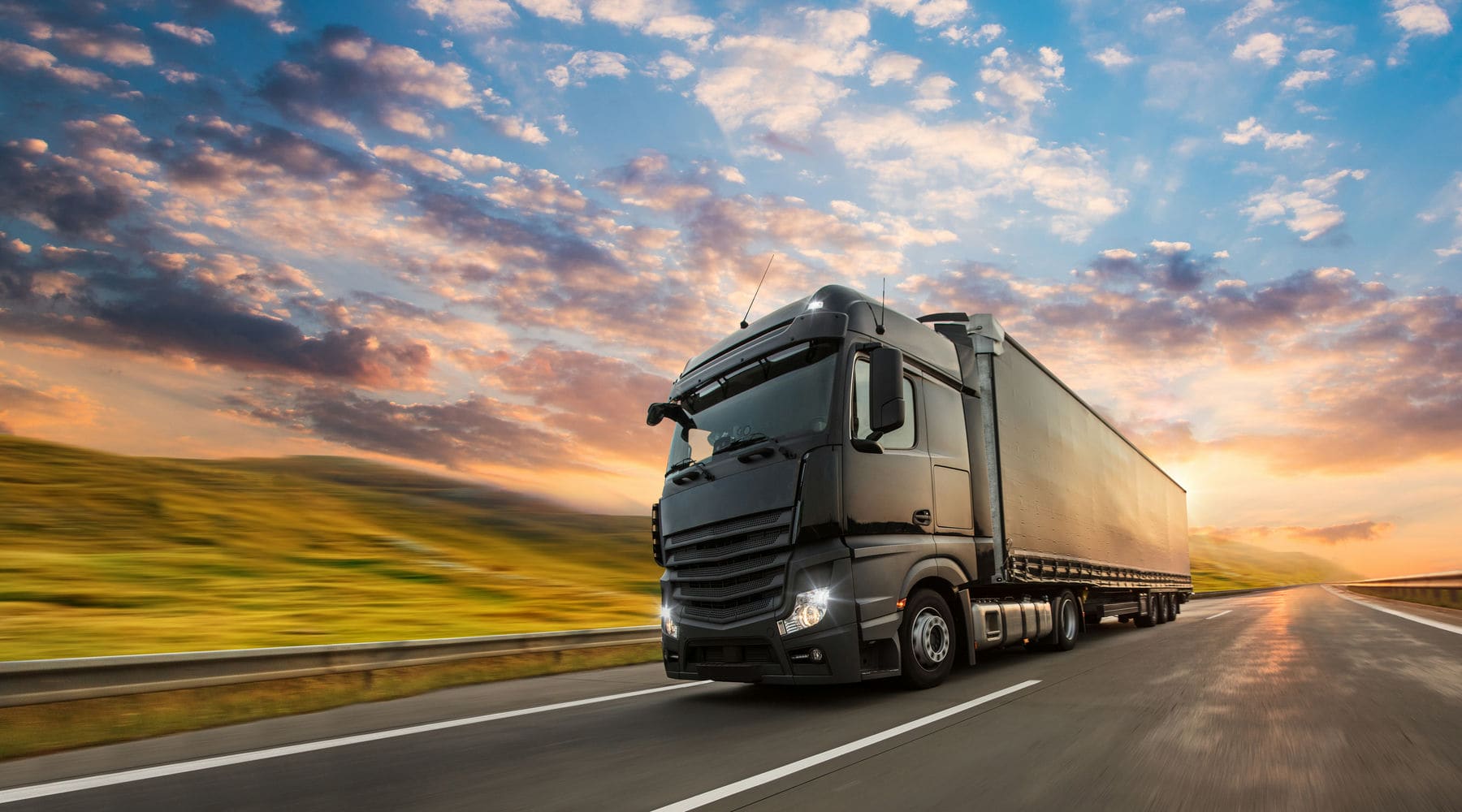 Freight Truck driving on the highway